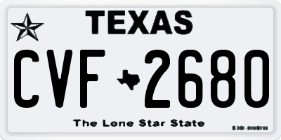 TX license plate CVF2680