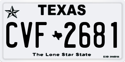 TX license plate CVF2681
