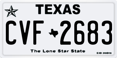 TX license plate CVF2683