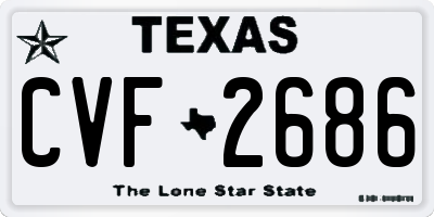 TX license plate CVF2686