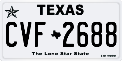 TX license plate CVF2688