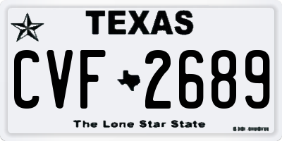 TX license plate CVF2689