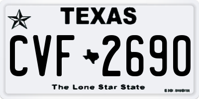 TX license plate CVF2690