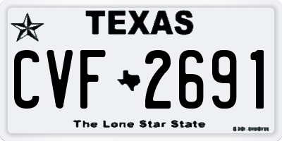 TX license plate CVF2691