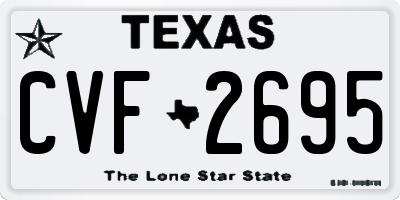 TX license plate CVF2695