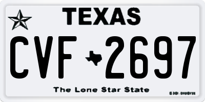 TX license plate CVF2697