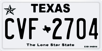 TX license plate CVF2704