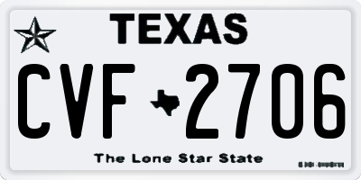 TX license plate CVF2706