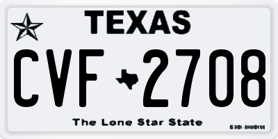 TX license plate CVF2708
