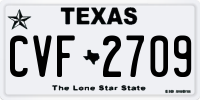 TX license plate CVF2709
