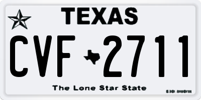 TX license plate CVF2711