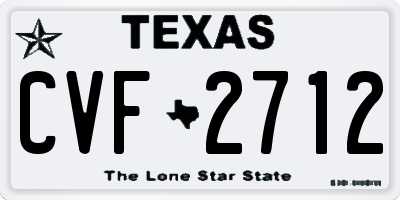 TX license plate CVF2712