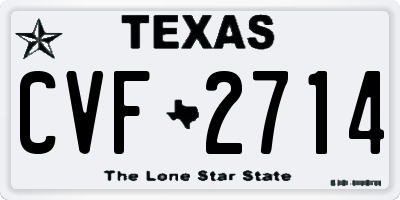 TX license plate CVF2714