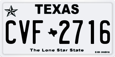 TX license plate CVF2716