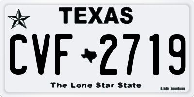TX license plate CVF2719