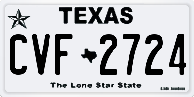 TX license plate CVF2724