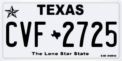 TX license plate CVF2725