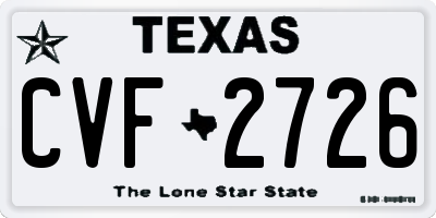 TX license plate CVF2726