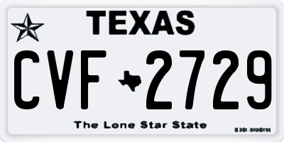 TX license plate CVF2729