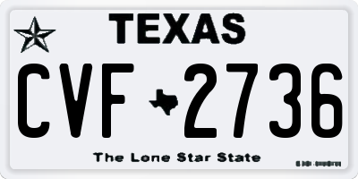 TX license plate CVF2736