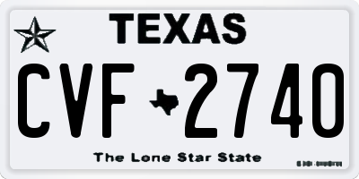 TX license plate CVF2740