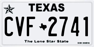 TX license plate CVF2741