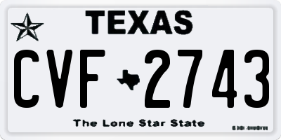 TX license plate CVF2743