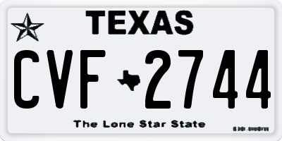 TX license plate CVF2744