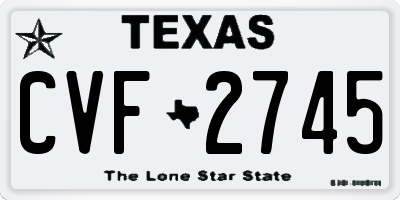 TX license plate CVF2745