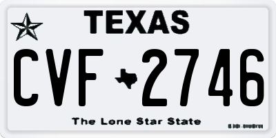 TX license plate CVF2746