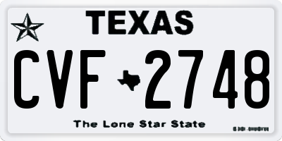 TX license plate CVF2748