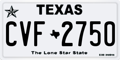 TX license plate CVF2750