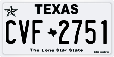 TX license plate CVF2751
