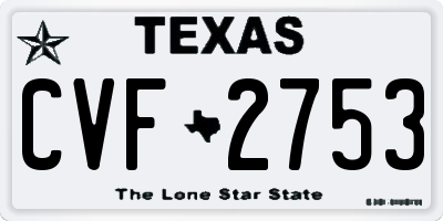 TX license plate CVF2753