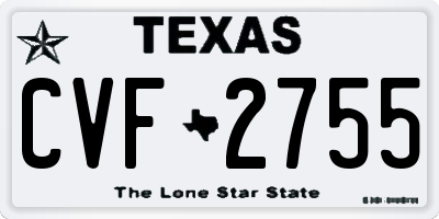 TX license plate CVF2755