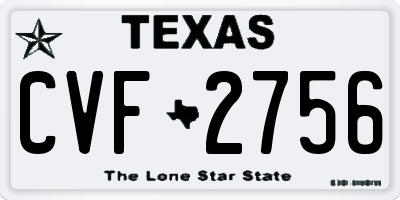 TX license plate CVF2756