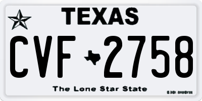 TX license plate CVF2758