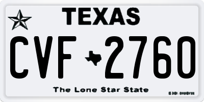 TX license plate CVF2760