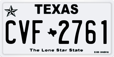 TX license plate CVF2761