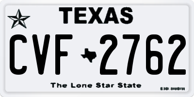 TX license plate CVF2762
