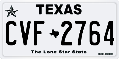 TX license plate CVF2764