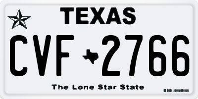 TX license plate CVF2766