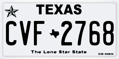 TX license plate CVF2768
