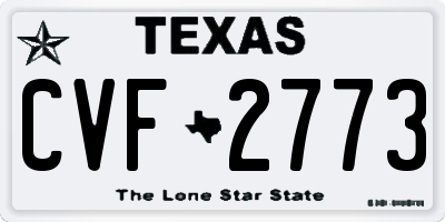 TX license plate CVF2773