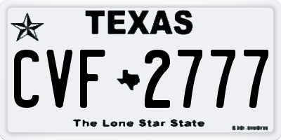 TX license plate CVF2777