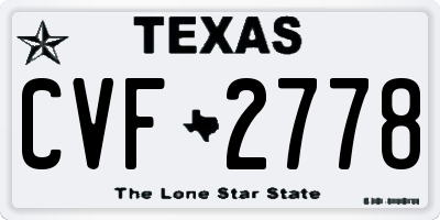 TX license plate CVF2778