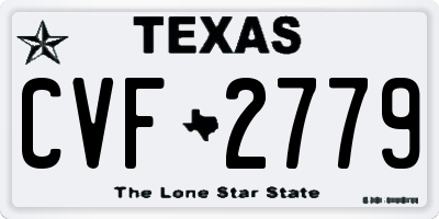 TX license plate CVF2779