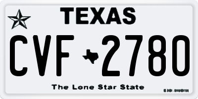 TX license plate CVF2780