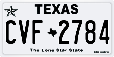TX license plate CVF2784