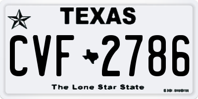 TX license plate CVF2786